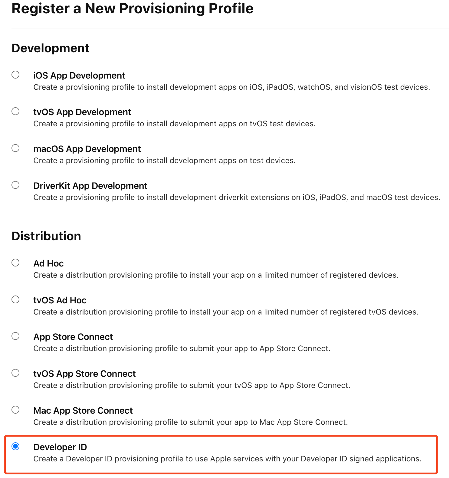Create a provisioning profile