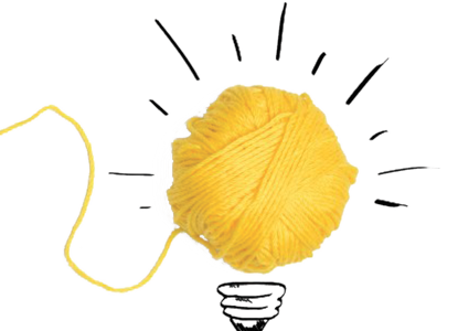 Blog logo, a light bulb made of cotton
